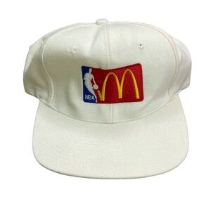 McDonald’s NBA SnapBack Hat Cap Collab White Flat Brim